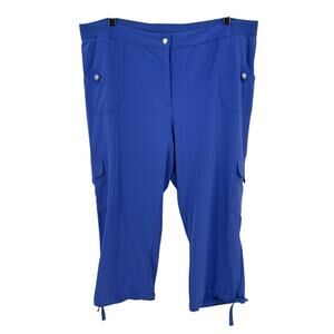 Zenergy by Chico's Neema Emma Cargo Crop Pants Blue Capris Size 3 or XL 16-18